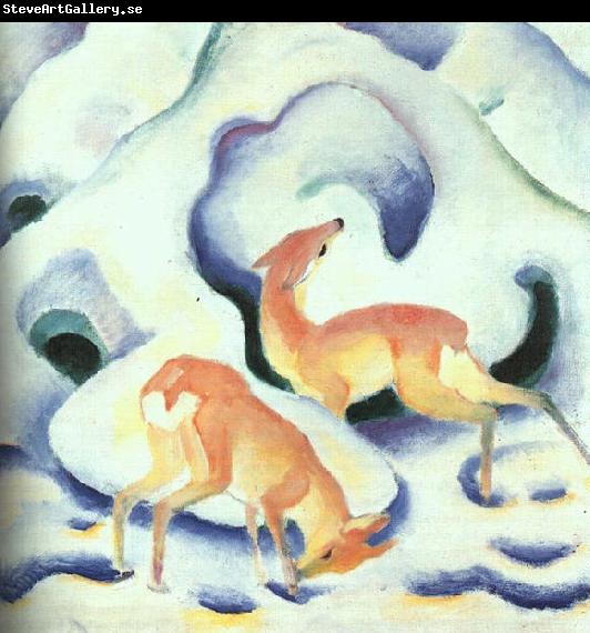 Franz Marc Deer in the Snow